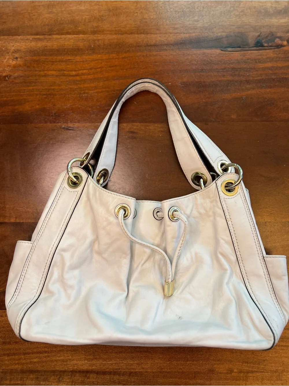 Michael Kors Large Cream Leather shoulder bag W/ Gold Accent